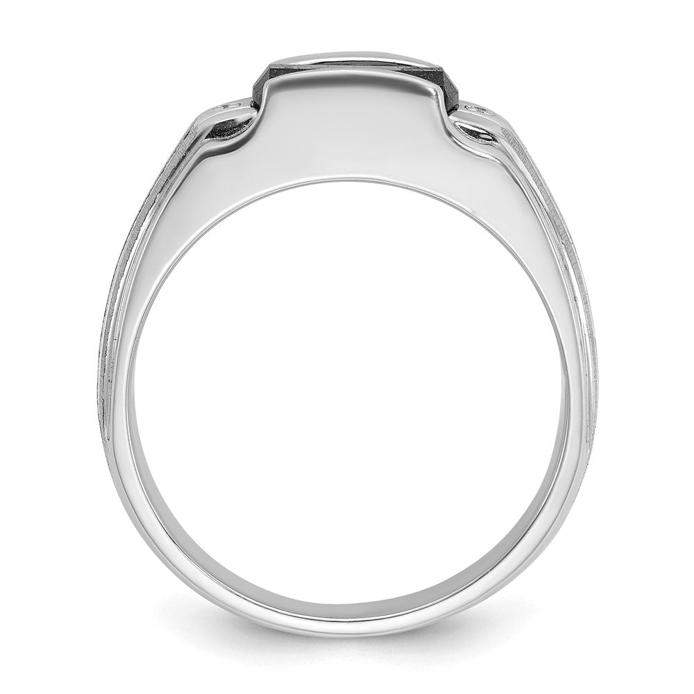 IB Goodman Mens Satin Barrel Lab Created Sapphire and Diamond Complete Ring - WBC
