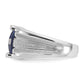 IB Goodman Mens Satin Barrel Lab Created Sapphire and Diamond Complete Ring - WBC