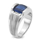 IB Goodman Mens Satin Barrel Lab Created Sapphire and Diamond Complete Ring - WBC