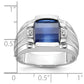 IB Goodman Mens Satin Barrel Lab Created Sapphire and Diamond Complete Ring - WBC