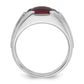 IB Goodman Mens Cushion Lab Created Garnet and 1/20 carat Diamond Complete Ring - WBC