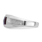 IB Goodman Mens Cushion Lab Created Garnet and 1/20 carat Diamond Complete Ring - WBC