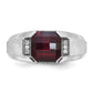 IB Goodman Mens Cushion Lab Created Garnet and 1/20 carat Diamond Complete Ring - WBC