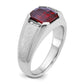 IB Goodman Mens Cushion Lab Created Garnet and 1/20 carat Diamond Complete Ring - WBC
