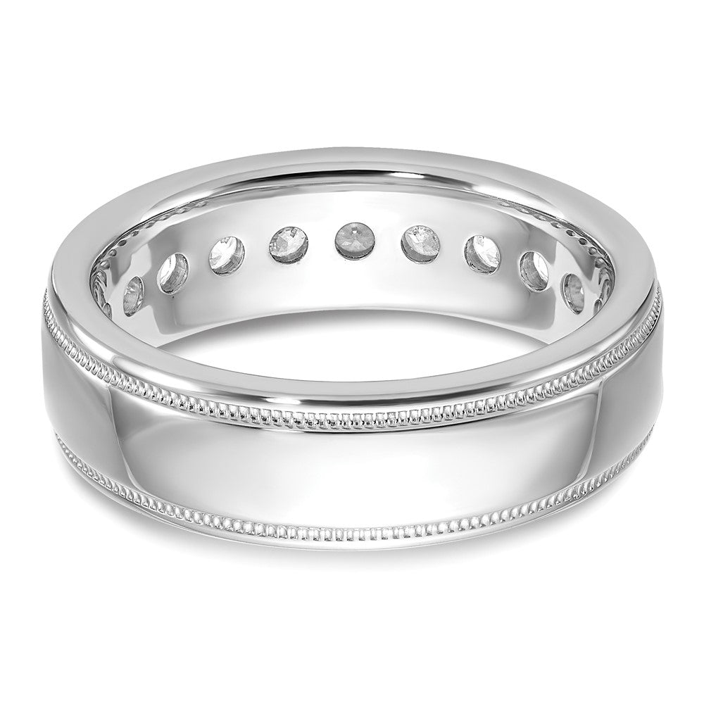 IBGoodman Men's Polished and Milgrain 11-Stone 1 Carat AA Quality Diamond Ring - WBC