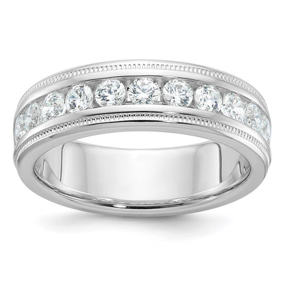 IBGoodman Men's Polished and Milgrain 11-Stone 1 Carat AA Quality Diamond Ring - WBC