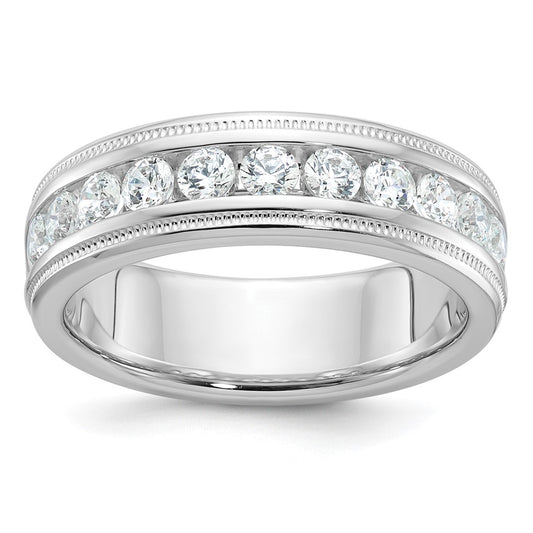 IBGoodman Men's Polished and Milgrain 11-Stone 1 Carat AA Quality Diamond Ring - WBC