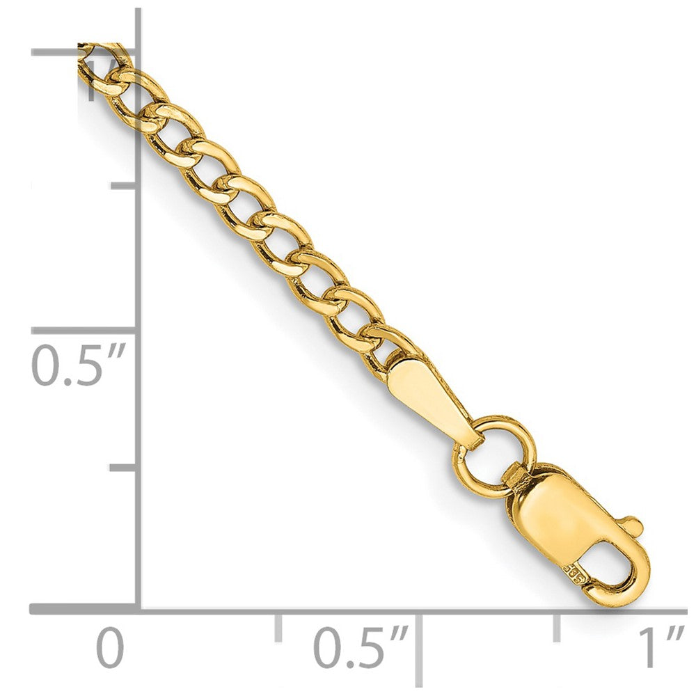 Semi-Solid Curb with Lobster Clasp Bracelet - WBC