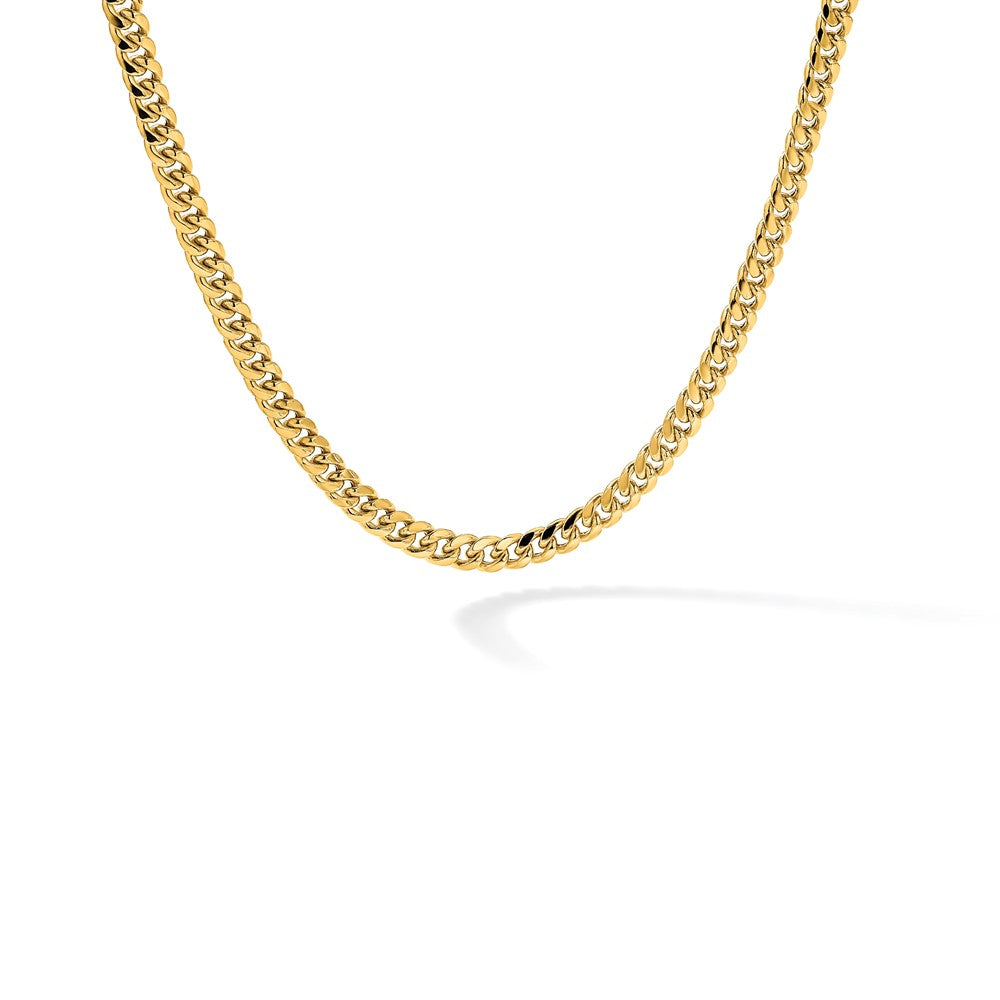 Semi-Solid Miami Cuban with Lobster Clasp Chain - WBC