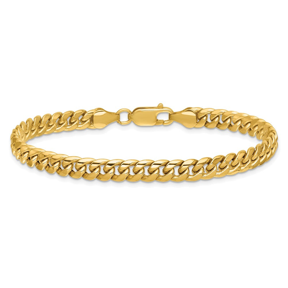 Semi-Solid Miami Cuban with Lobster Clasp Bracelet - WBC