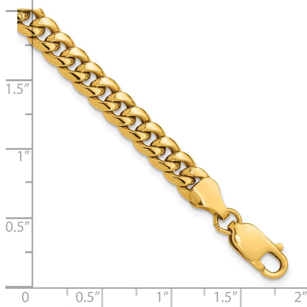Semi-Solid Miami Cuban with Lobster Clasp Bracelet - WBC