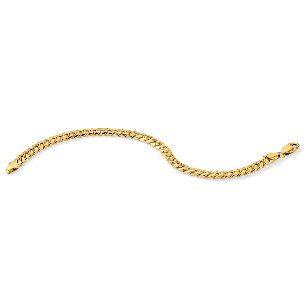 Semi-Solid Miami Cuban with Lobster Clasp Bracelet - WBC