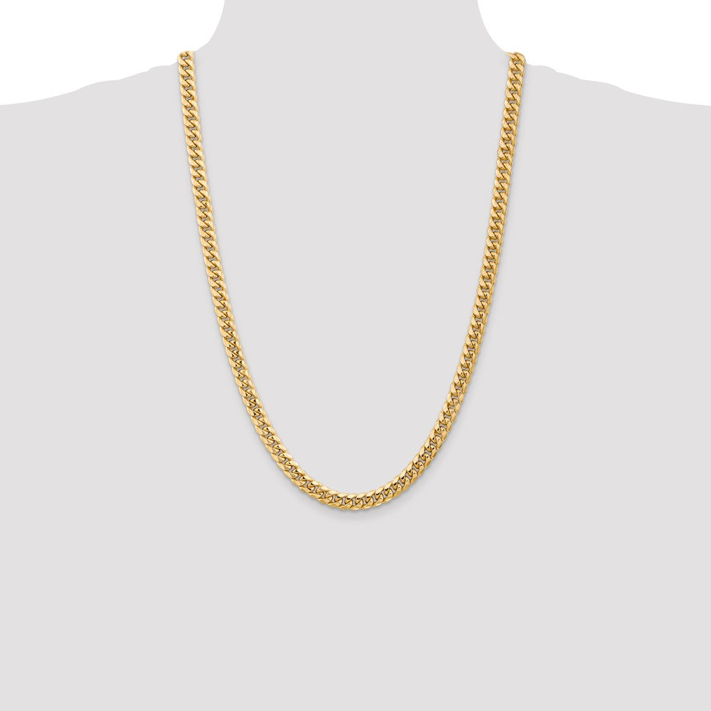 Semi-Solid Miami Cuban with Lobster Clasp Chain - WBC