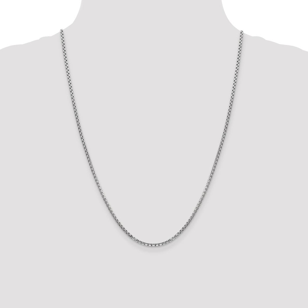 Semi-Solid Round Box with Lobster Clasp Chain - WBC