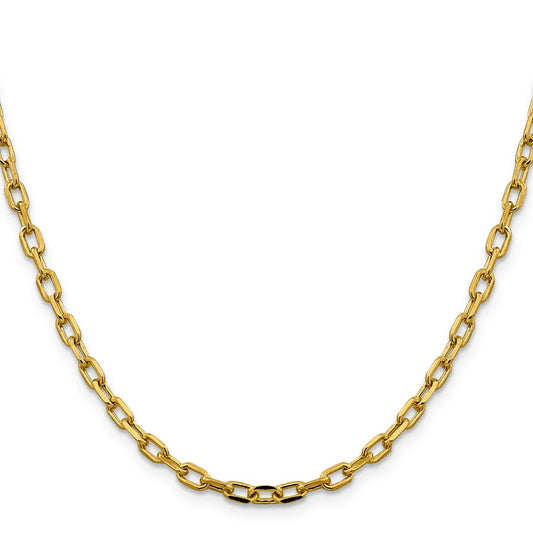 Semi-Solid Diamond-cut Open Link Cable with Lobster Clasp Chain - WBC