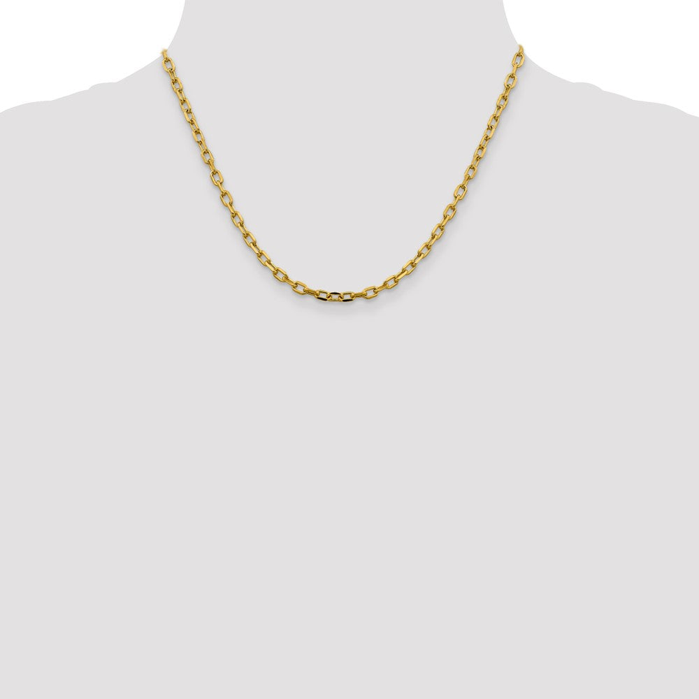 Semi-Solid Diamond-cut Open Link Cable with Lobster Clasp Chain - WBC