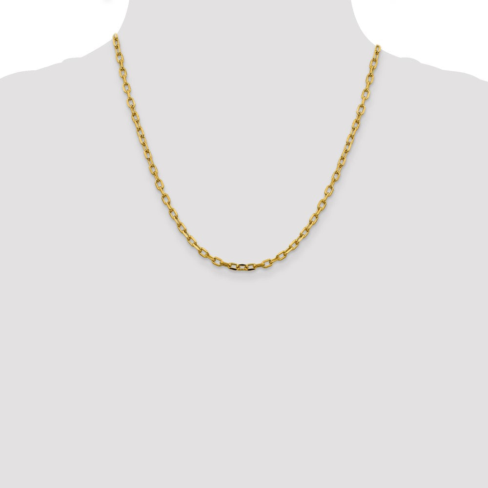 Semi-Solid Diamond-cut Open Link Cable with Lobster Clasp Chain - WBC