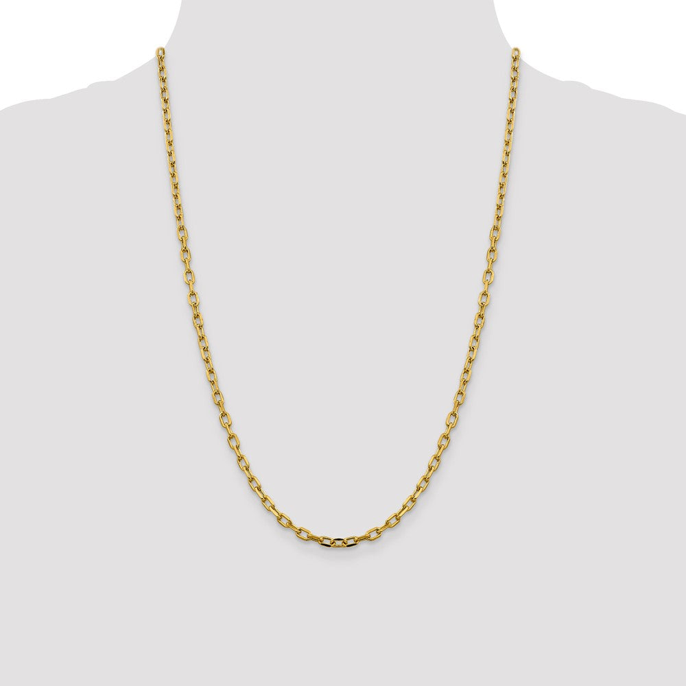 Semi-Solid Diamond-cut Open Link Cable with Lobster Clasp Chain - WBC