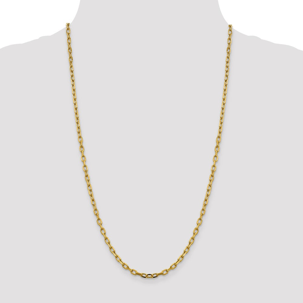 Semi-Solid Diamond-cut Open Link Cable with Lobster Clasp Chain - WBC