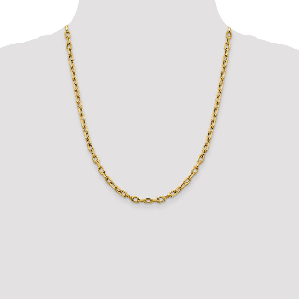 Semi-Solid Diamond-cut Open Link Cable with Lobster Clasp Chain - WBC