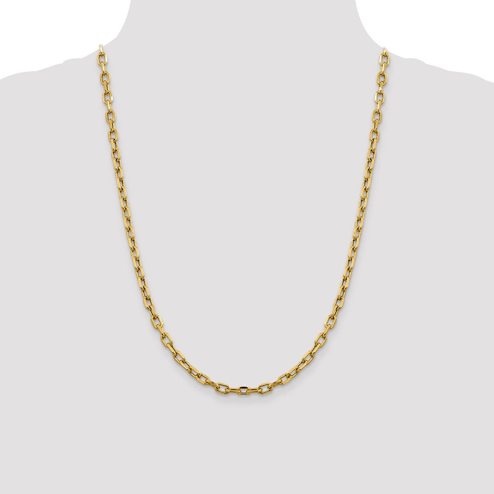 Semi-Solid Diamond-cut Open Link Cable with Lobster Clasp Chain - WBC