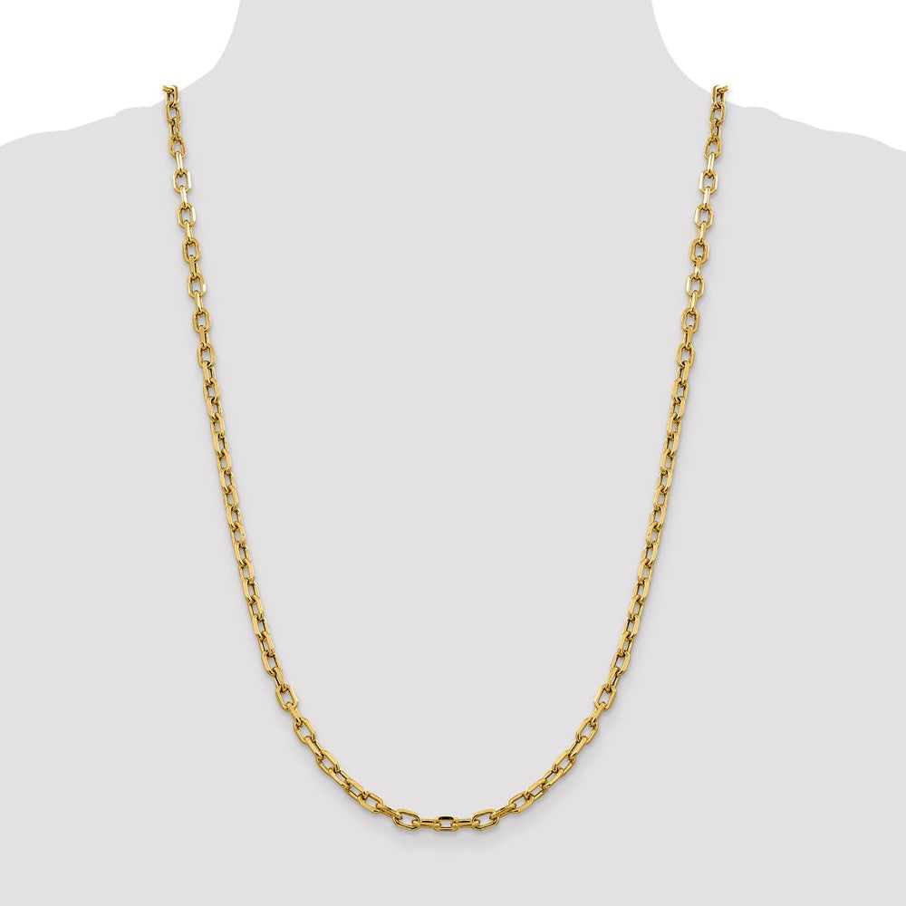 Semi-Solid Diamond-cut Open Link Cable with Lobster Clasp Chain - WBC