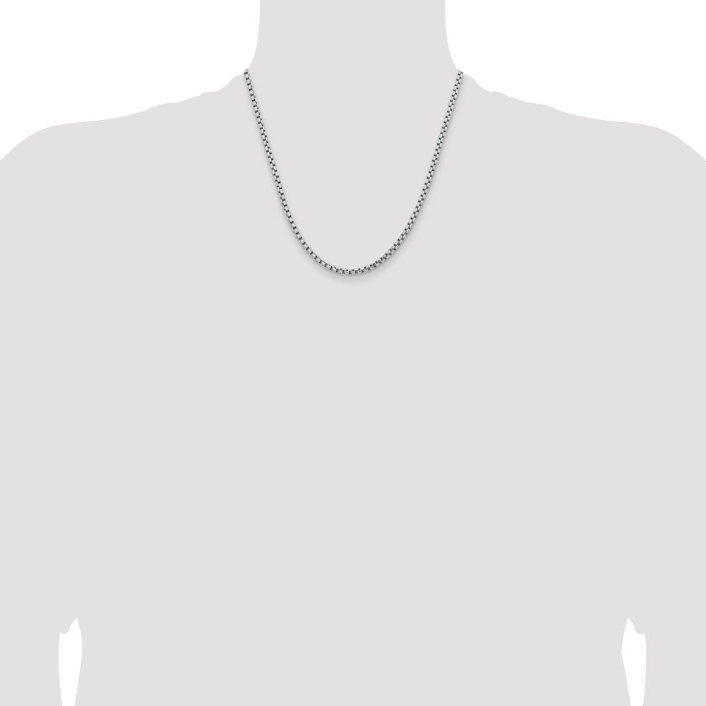 Semi-Solid Round Box with Lobster Clasp Chain - WBC