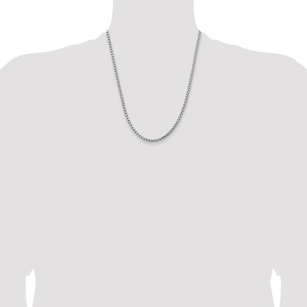 Semi-Solid Round Box with Lobster Clasp Chain - WBC