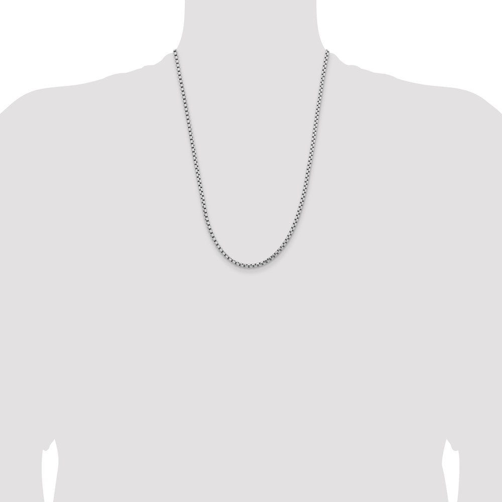Semi-Solid Round Box with Lobster Clasp Chain - WBC