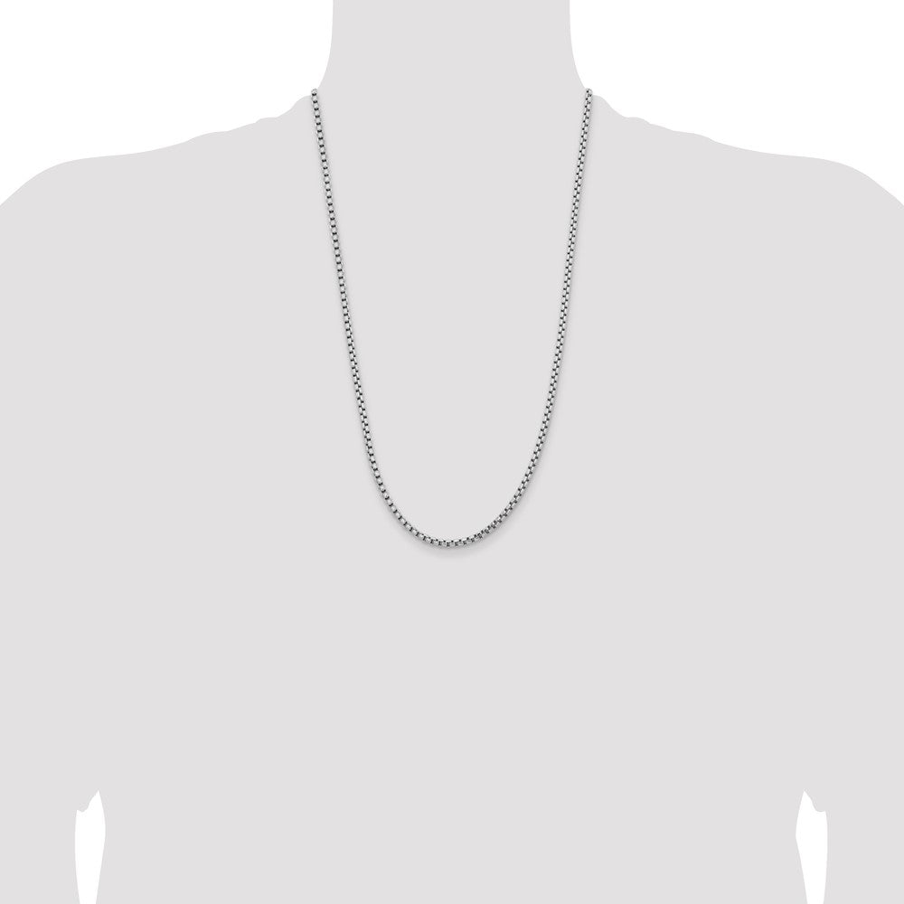 Semi-Solid Round Box with Lobster Clasp Chain - WBC