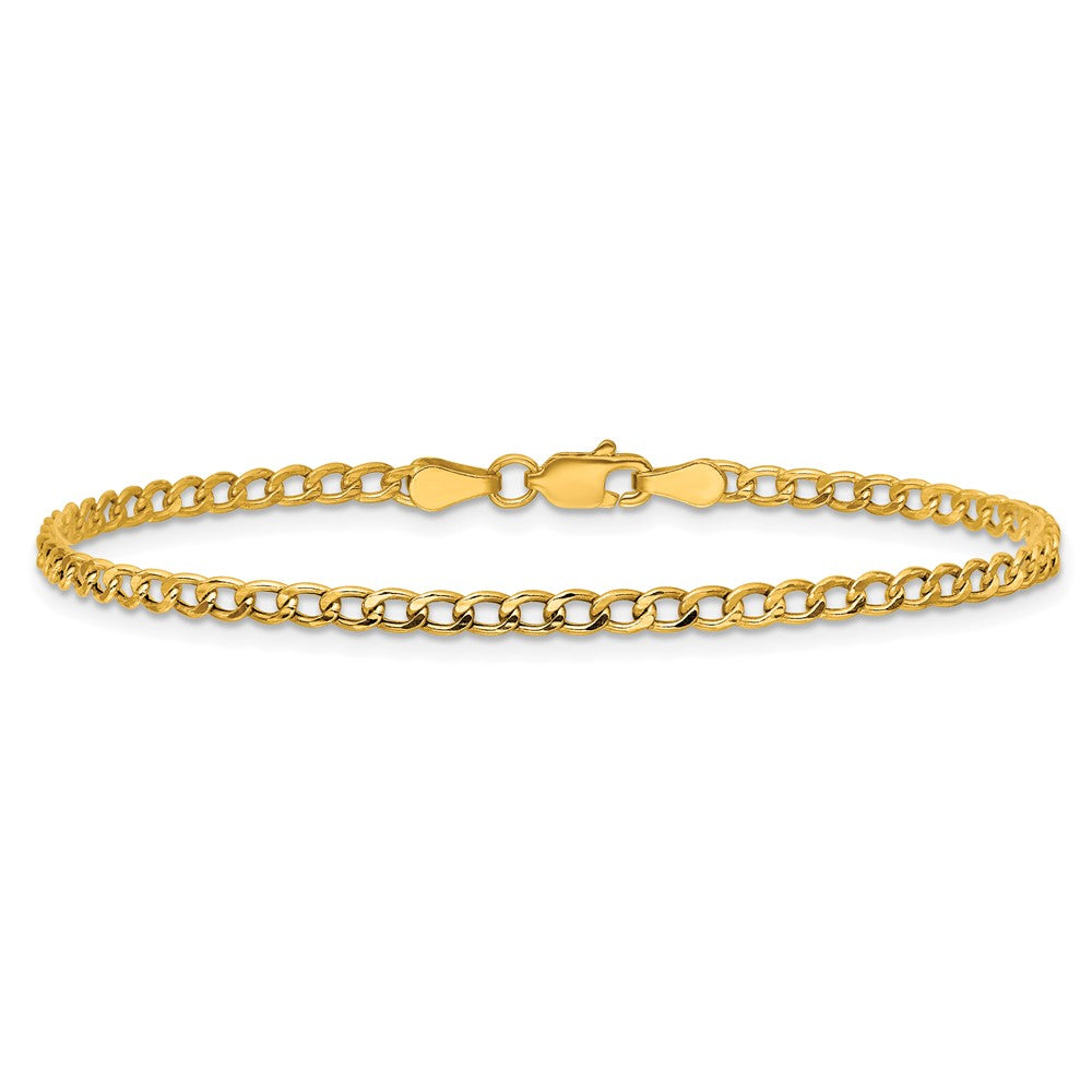 Semi-Solid Curb with Lobster Clasp Bracelet - WBC