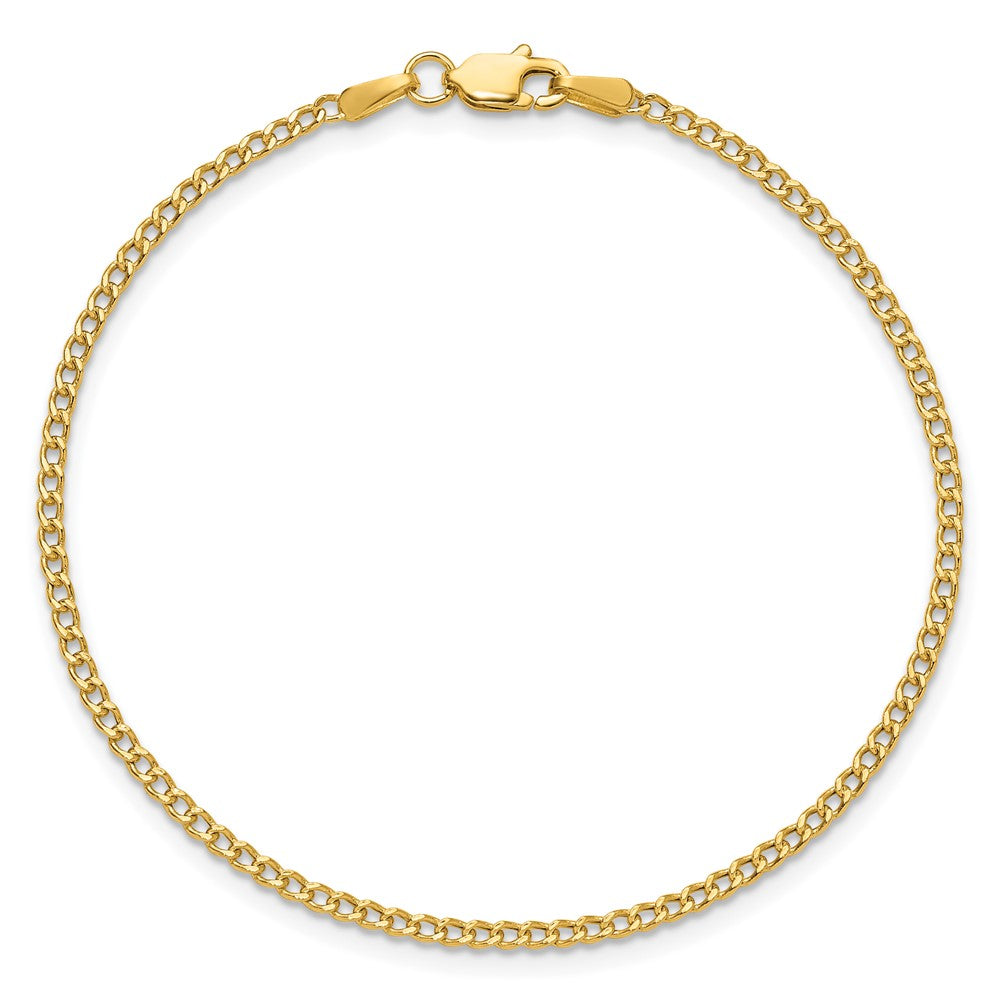 Semi-Solid Curb with Lobster Clasp Bracelet - WBC