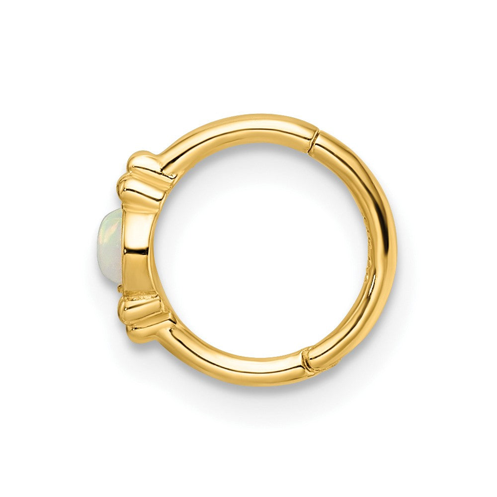 18 Gauge Lab Created Opal Cartilage Ring - WBC