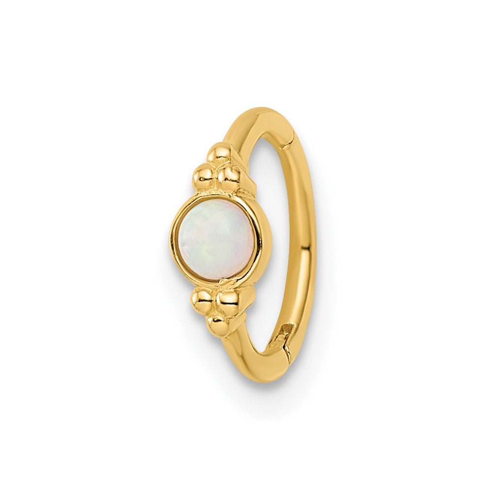 18 Gauge Lab Created Opal Cartilage Ring - WBC