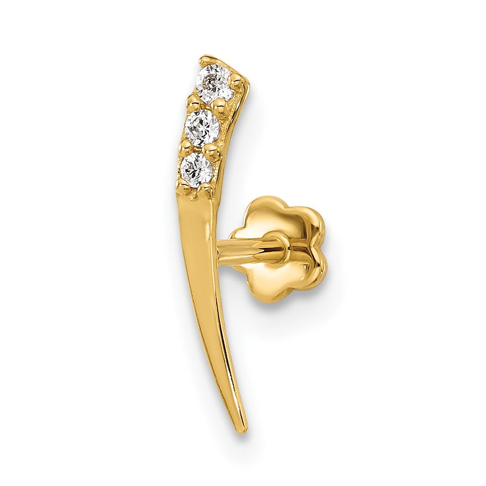 18 Gauge Polished CZ Cartilage Body Jewelry - WBC