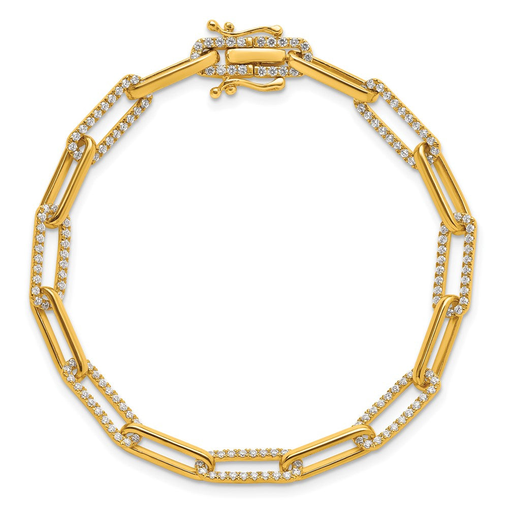 Polished Complete 1.4 carat Diamond Paperclip Link Bracelet - WBC