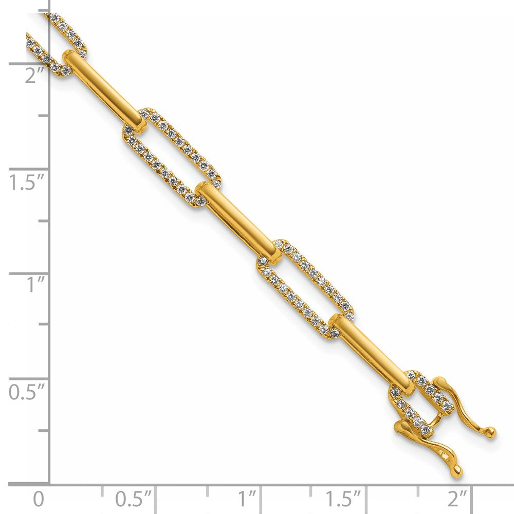 Polished Complete 1.4 carat Diamond Paperclip Link Bracelet - WBC