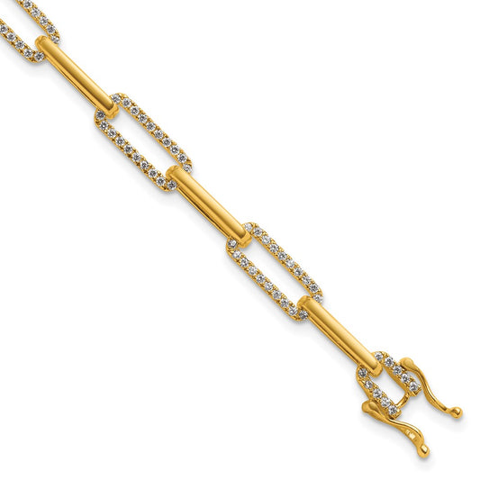 Polished Complete 1.4 carat Diamond Paperclip Link Bracelet - WBC