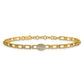 Polished Complete 1/8 carat Diamond Oval Cluster Fancy Link Bracelet with Extender - WBC