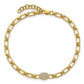 Polished Complete 1/8 carat Diamond Oval Cluster Fancy Link Bracelet with Extender - WBC