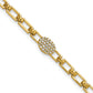 Polished Complete 1/8 carat Diamond Oval Cluster Fancy Link Bracelet with Extender - WBC
