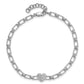 Polished Complete 1/6 carat Diamond Heart Cluster Fancy Link Bracelet with Extender - WBC