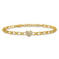 Polished Complete 1/6 carat Diamond Heart Cluster Fancy Link Bracelet with Extender - WBC