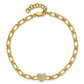 Polished Complete 1/6 carat Diamond Heart Cluster Fancy Link Bracelet with Extender - WBC