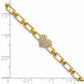 Polished Complete 1/6 carat Diamond Heart Cluster Fancy Link Bracelet with Extender - WBC