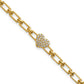 Polished Complete 1/6 carat Diamond Heart Cluster Fancy Link Bracelet with Extender - WBC