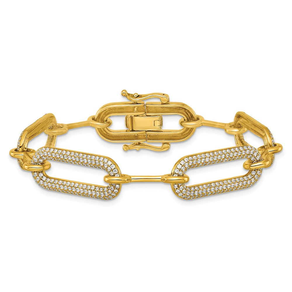Polished Complete 3.25 carat Diamond Paperclip Link Bracelet - WBC