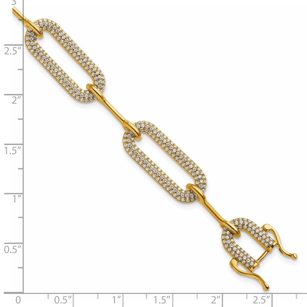 Polished Complete 3.25 carat Diamond Paperclip Link Bracelet - WBC