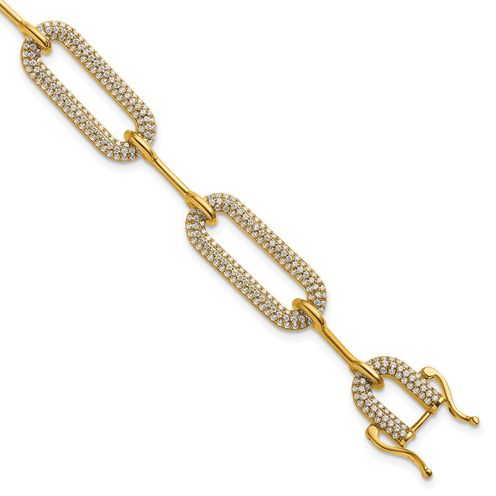 Polished Complete 3.25 carat Diamond Paperclip Link Bracelet - WBC