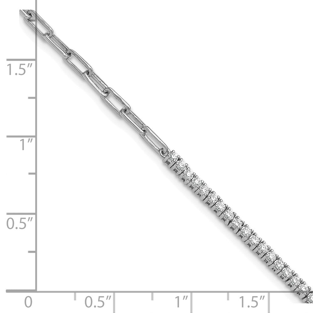 Polished Complete 3/4 carat Diamond Paperclip Link Bracelet with Extender - WBC